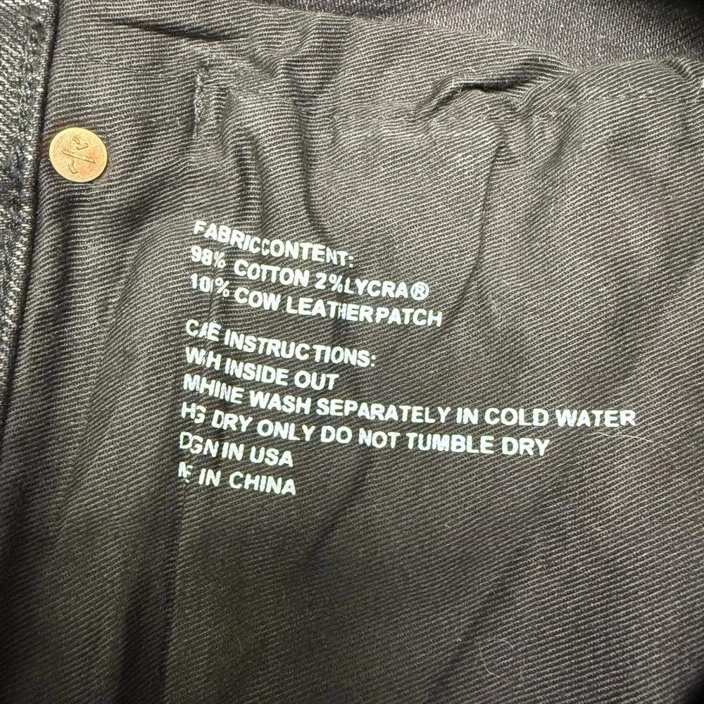 Purple Brand Cargo Pants Mens 34 Black Coated Waxed Slim Fit P002 SS2103JNS